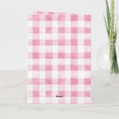 Roze Witte Geruite Strepen Verjaardag Kaart (Achterkant)