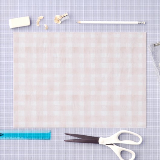 Roze Witte Geruite Strepen Verjaardag Tissuepapier (Craft)