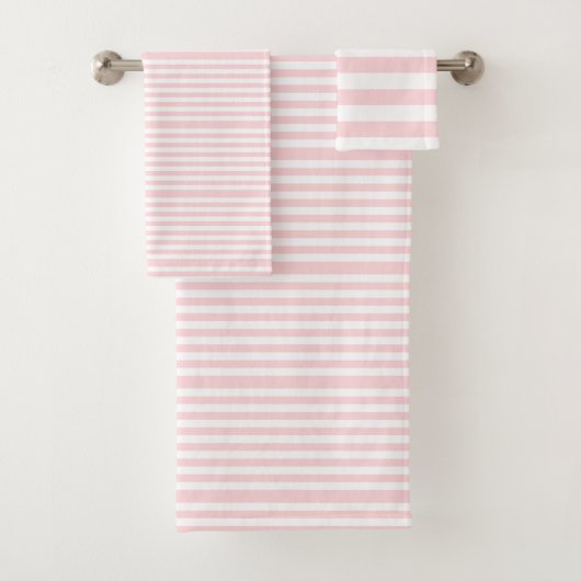 Roze & Witte Gestreepte Badhanddoek Sets Bad Handdoek (Insitu)