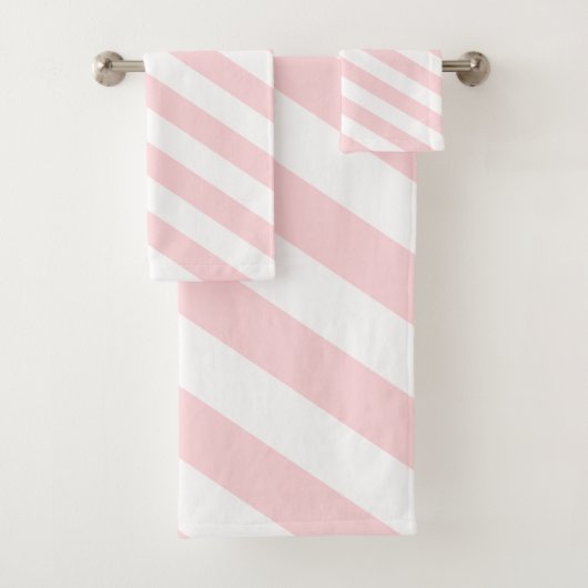 Roze & Witte Gestreepte Badhanddoek Sets Bad Handdoek (Insitu)