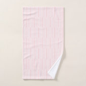 Roze & Witte Gestreepte Badhanddoek Sets Bad Handdoek (Handdoek)