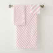 Roze & Witte Gestreepte Badhanddoek Sets Bad Handdoek (Insitu)