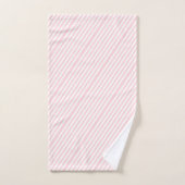 Roze & Witte Gestreepte Badhanddoek Sets Bad Handdoek (Handdoek)