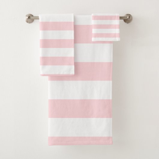 Roze & Witte Gestreepte Badhanddoek Sets Bad Handdoek (Insitu)