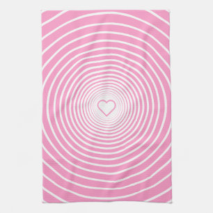Roze witte gestreepte keukenhanddoek of kies kleur