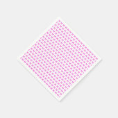 Roze-witte gingham boog patroon servet (Hoek)