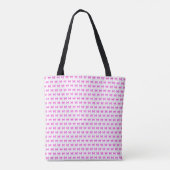 Roze-witte gingham boog patroon tote bag (Achterkant)