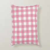 Roze Witte Gingham Buffalo Plaid Geruite Slaapkame Accent Kussen (Voorkant(Verticaal))