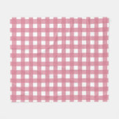 Roze witte gingham Check Pset Fleece Deken (Voorkant (Horizontaal))