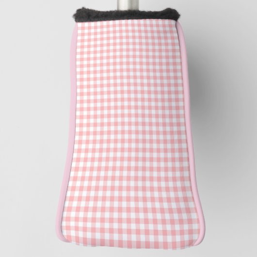 Roze witte gingham Check Pset Golfheadcover (Draai 90)