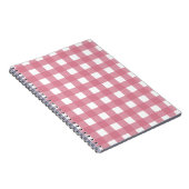 Roze witte gingham Check Pset Notitieboek (Rechterzijde)
