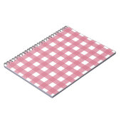 Roze witte gingham Check Pset Notitieboek (Linkerzijde)
