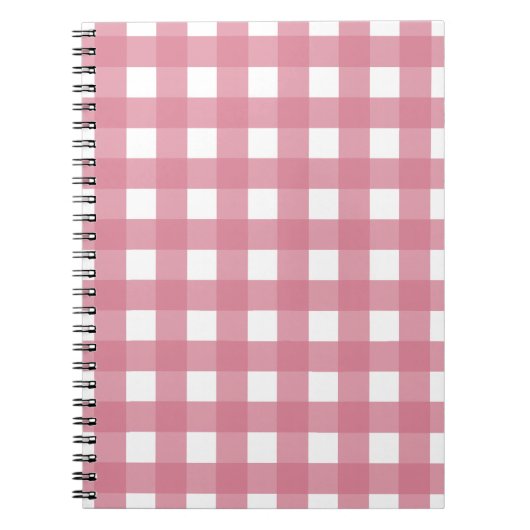 Roze witte gingham Check Pset Notitieboek (Voorkant)