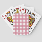 Roze witte gingham Check Pset Pokerkaarten (Achterkant)