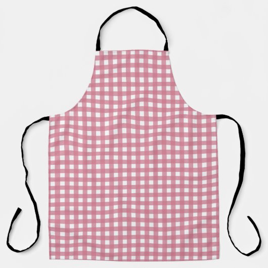 Roze witte gingham Check Pset Schort (Voorkant)
