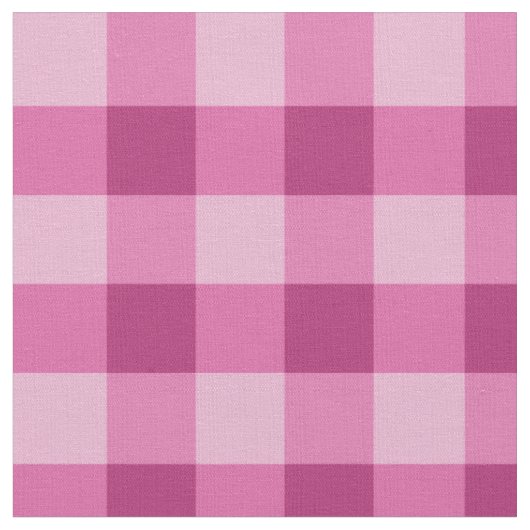 Roze Witte Gingham Geruite Kamgaren Katoenen Stof (Close Up)