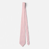 Roze Witte Gingham Geruite Pastel Heren Stropdas (Voorkant)