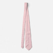 Roze Witte Gingham Geruite Pastel Heren Stropdas (Achterkant)