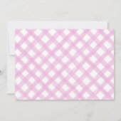 Roze witte gingham Picnic Party verjaardagsfeest Kaart (Achterkant)
