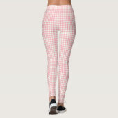 Roze Witte Gingham Streep Leggings (Achterkant)