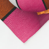 Roze Witte Girly basketballen monogram Fleece Deken (Hoek)