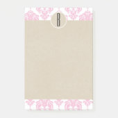 Roze witte glam Damask Kraft Monogram Initiaal Post-it® Notes (Voorkant)