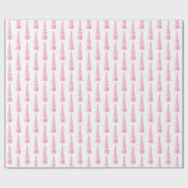 Roze Witte Glam Eenhoorn Verjaardag Cadeaupapier (Vlak)