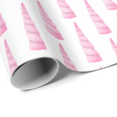 Roze Witte Glam Eenhoorn Verjaardag Cadeaupapier (Rol Hoek)
