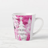 Roze witte glans kerstbomen latte mok (Rechts)