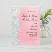 Roze Witte Glitter 30th Dertigste Verjaardag Kaart (Staand voorkant)