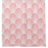 Roze & Witte Glitter Art-Deco geometrisch patroon Douchegordijn (Voorkant)