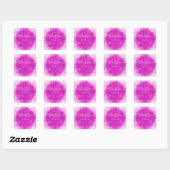 Roze & Witte Glitter Assepoester Bedankt Vierkante Sticker (Vel)