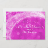 Roze & Witte Glitter Assepoester Bruidsdouche Kaart (Voorkant)