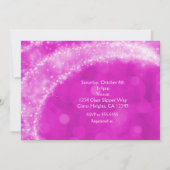 Roze & Witte Glitter Assepoester Bruidsdouche Kaart (Achterkant)
