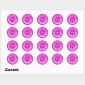 Roze & Witte Glitter Assepoester Feest voor Iedere Ronde Sticker (Vel)