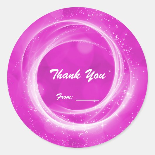 Roze & Witte Glitter Assepoester Feest voor Iedere Ronde Sticker (Voorkant)