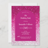 Roze Witte Glitter Glam Bling Girly 21ste Verjaard Kaart (Voorkant)