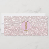 Roze witte Glitter Gold Monogram Cadeaubon (Voorkant)