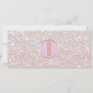 Roze witte Glitter Gold Monogram Cadeaubon