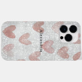 Roze Witte Glitter Harten Case-Mate iPhone Case (Achterkant (horizontaal))