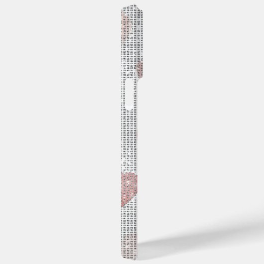 Roze Witte Glitter Harten Case-Mate iPhone Case (Achterkant / Rechts)