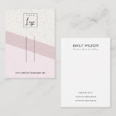 Roze Witte Glitter Keramische Haarklem Display Log Visitekaartje (Voorkant / Achterkant)