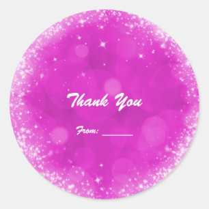 Roze & Witte Glitter Nep Glitter Feest voor Iedere Ronde Sticker