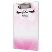 Roze witte glitter Sparkle Lashes Aangepast Klembord (Links)