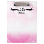 Roze witte glitter Sparkle Lashes Aangepast Klembord (Voorkant)