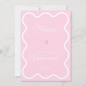 Roze witte golvende zal je mijn bruidsmeisje voors kaart (Voorkant)