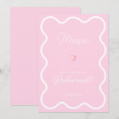 Roze witte golvende zal je mijn bruidsmeisje voors kaart (Voorkant / Achterkant)
