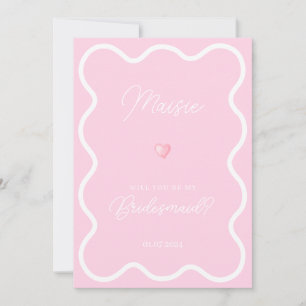 Roze witte golvende zal je mijn bruidsmeisje voors kaart