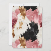 Roze Witte Goud Zwarte Abstracte Bruiloftsdouche Kaart (Achterkant)