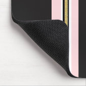 Roze & Witte Goud Zwarte Streep Muismat (Hoek)